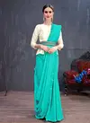 Sky Blue Rang Roop Vol 3 Organza Designer Festival and wedding Wear Sarees with Silk saree Collections 4138